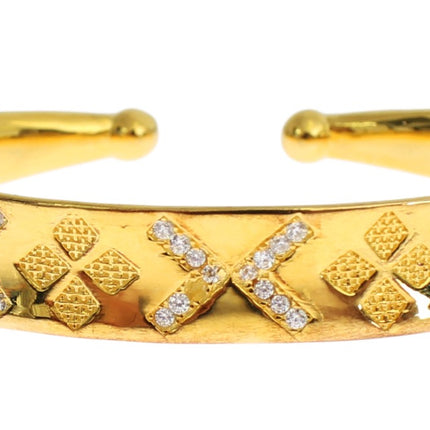 Elegante brazalete CZ plateado chapado en oro