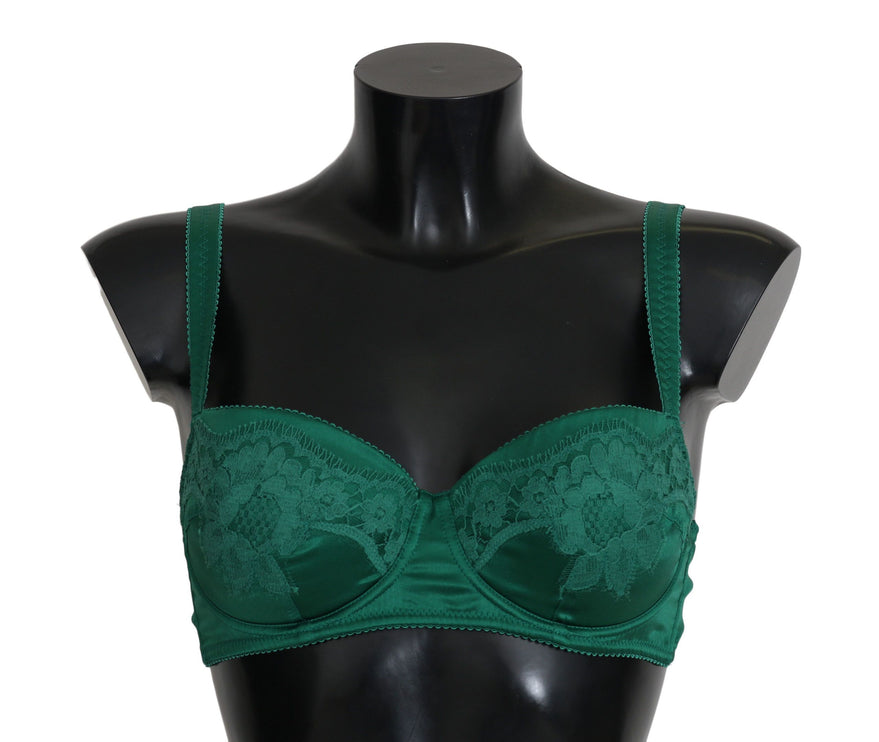 Bra de soie en dentelle florale verte enchanteresse