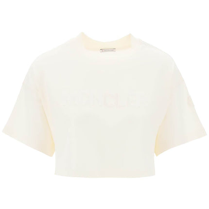 Moncler cropped t-shirt with sequin logo