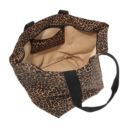 HERVE CHAPELIER leopard print xl square bottom tote bag