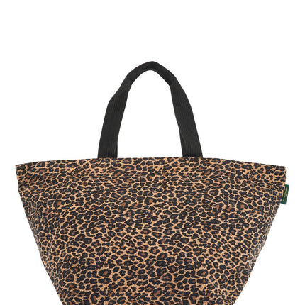 HERVE CHAPELIER leopard print xl square bottom tote bag