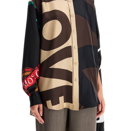 Moschino silk patchwork shirt