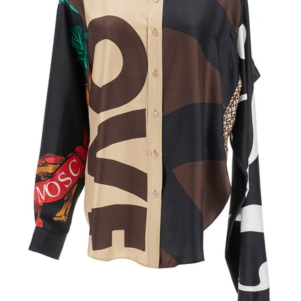 Moschino silk patchwork shirt