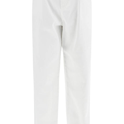 Moschino white cotton wide leg trousers