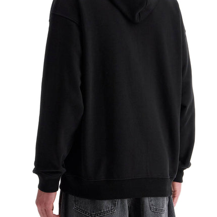 Diesel black cotton hoodie with embossed logo