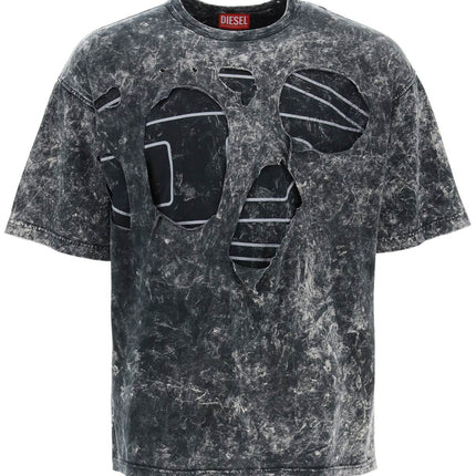 Diesel destroyed t-shirt with peel