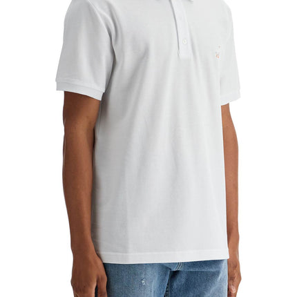 Moschino white cotton polo with delicate embroidery