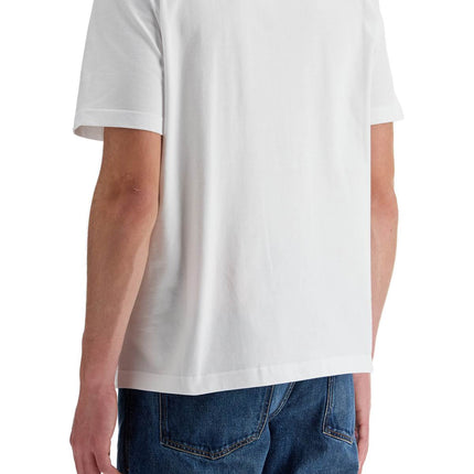 Diesel white cotton t-shirt with embossed logo t-adjust-bigoval