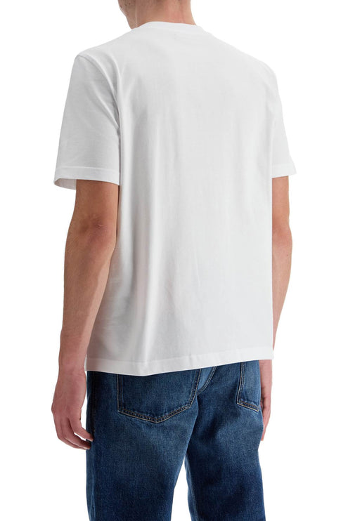 Diesel white cotton t-shirt with embossed logo t-adjust-bigoval