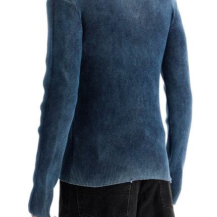 Diesel blue peacoat vertical ribbed cotton sweater