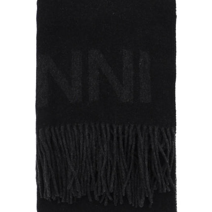 Ganni logo lettering scarf