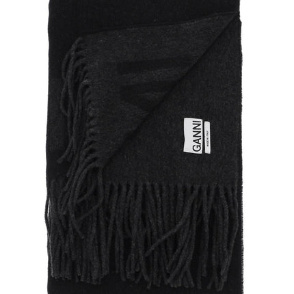 Ganni logo lettering scarf