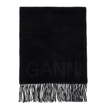 Ganni logo lettering scarf