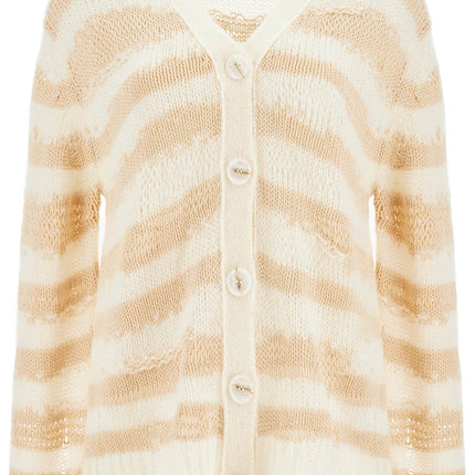 Acne Studios striped distressed cardigan with