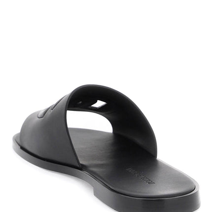 Dolce & Gabbana leather slides with dg cut-out