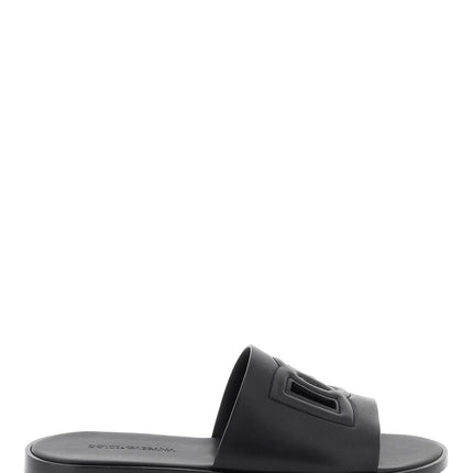 Dolce & Gabbana leather slides with dg cut-out