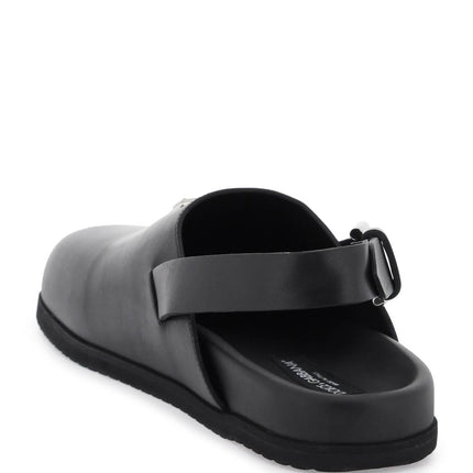 Dolce & Gabbana leather clogs with logo plate