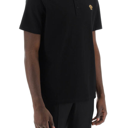 Versace taylor fit polo shirt with greca collar