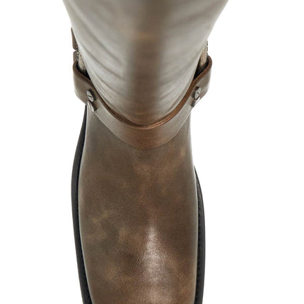 Acne Studios vintage leather biker boots with distressed effect