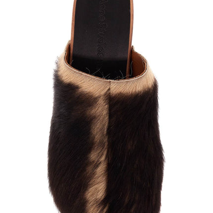 Acne Studios wooden clogs in pony hair