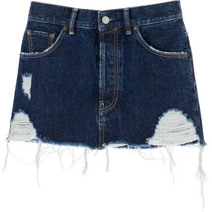 Acne Studios destroyed denim mini skirt