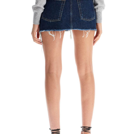 Acne Studios destroyed denim mini skirt