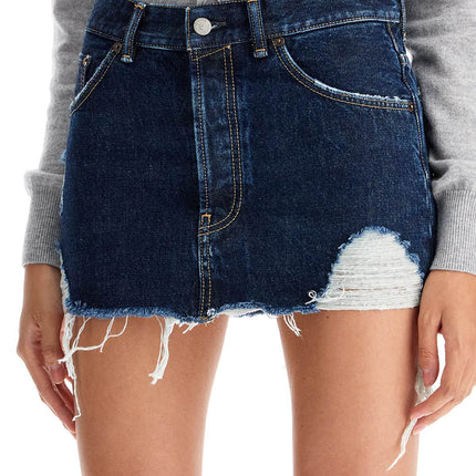 Acne Studios destroyed denim mini skirt