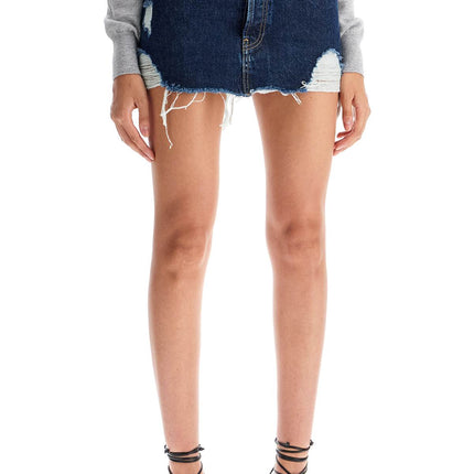 Acne Studios destroyed denim mini skirt