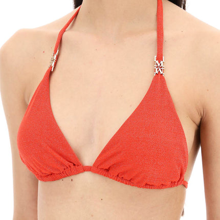 Max Mara Beachwear triangle bikini top in jersey and lurex fabric