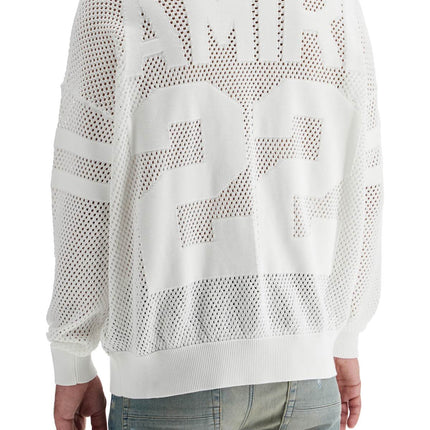 Amiri neck perforated knit sweater