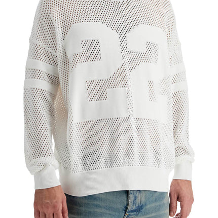 Amiri neck perforated knit sweater