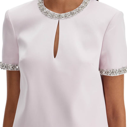 Self-Portrait Self Portrait 'satin top with crystals embellishments