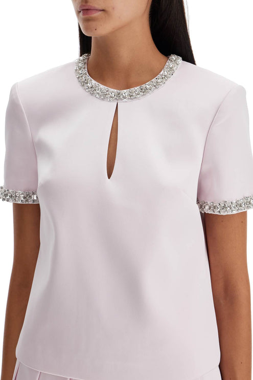 Self-Portrait Self Portrait 'satin top with crystals embellishments