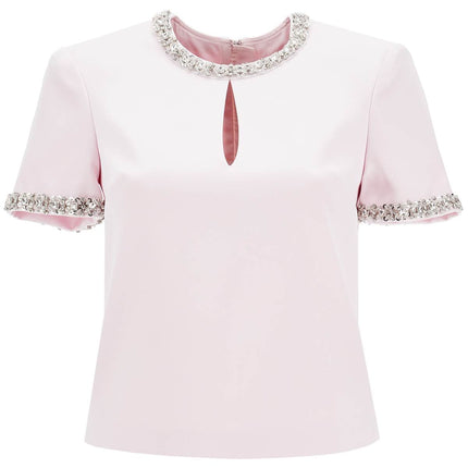 Self-Portrait Self Portrait 'satin top with crystals embellishments