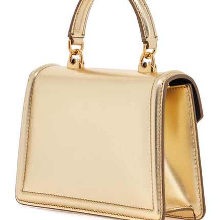 Dolce & Gabbana gold nappa shoulder bag with crystal heart and chain strap