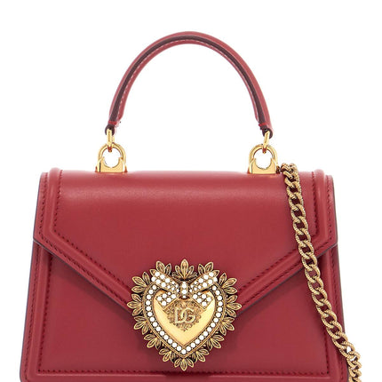 Dolce & Gabbana red poppy leather shoulder and crossbody bag with heart motif