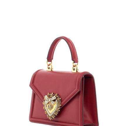 Dolce & Gabbana red poppy leather shoulder and crossbody bag with heart motif