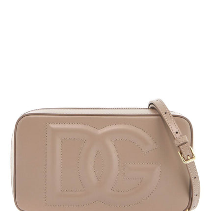 Dolce & Gabbana taupe leather shoulder bag with gold zip