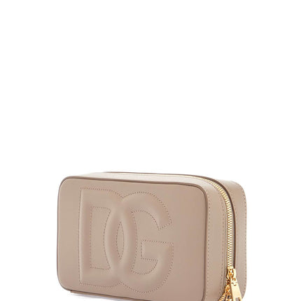 Dolce & Gabbana taupe leather shoulder bag with gold zip