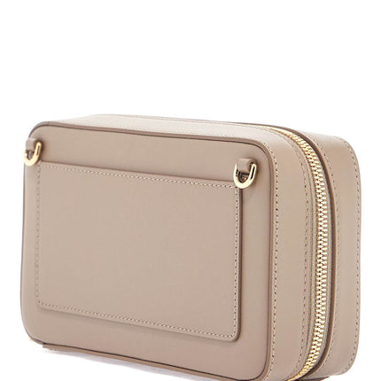 Dolce & Gabbana taupe leather shoulder bag with gold zip