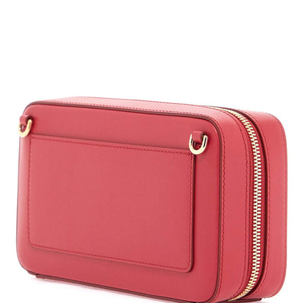 Dolce & Gabbana red calfskin shoulder bag with embossed logo