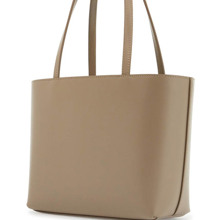 Dolce & Gabbana structured shopping bag in taupe smooth calfskin