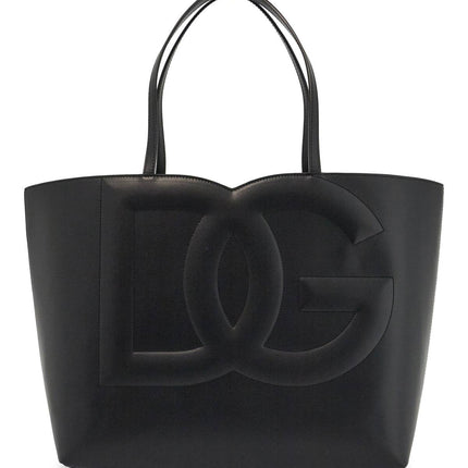 Dolce & Gabbana black calfskin shopping bag with embossed logo