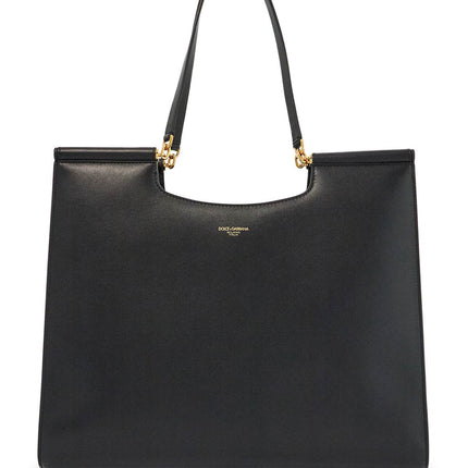 Dolce & Gabbana large black leather tote bag