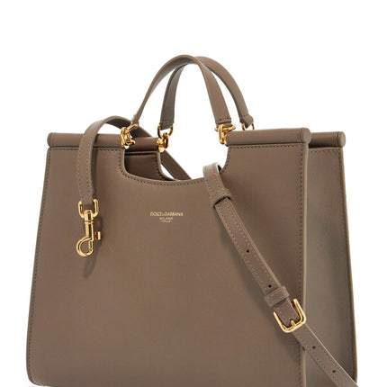 Dolce & Gabbana beige calfskin tote bag with adjustable shoulder strap