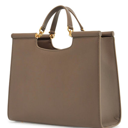 Dolce & Gabbana beige calfskin tote bag with adjustable shoulder strap