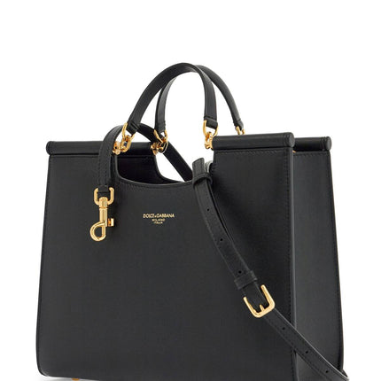 Dolce & Gabbana black calfskin tote bag with adjustable shoulder strap