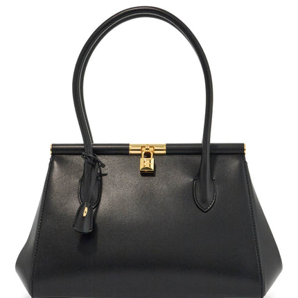 Dolce & Gabbana black calfskin handbag with snap closure