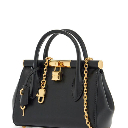 Dolce & Gabbana black calfskin handbag with gold chain