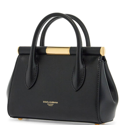 Dolce & Gabbana black calfskin handbag with gold chain